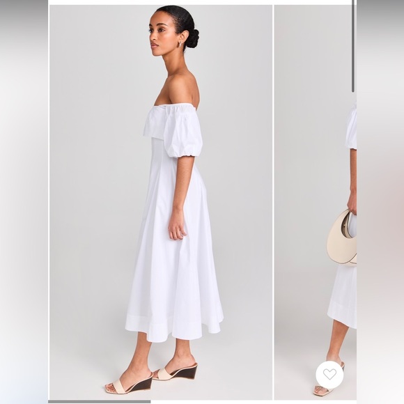 STAUD Palermo Off the Shoulder Stretch Poplin Dress - Picture 2 of 13